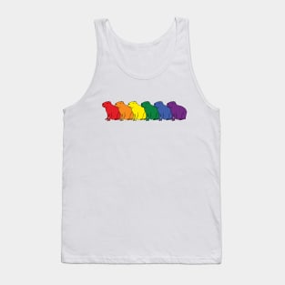 Row of Pride Flag Colored Capybaras Tank Top